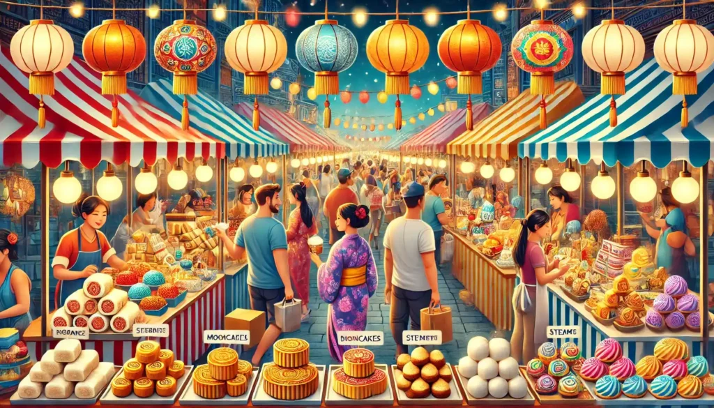 Asian street food market