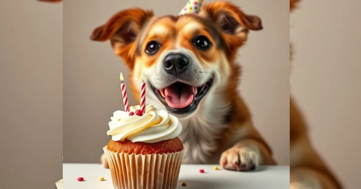 dog birthday cupcake