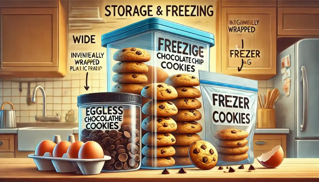 storage & freezing for chocolate chip cookies without eggs