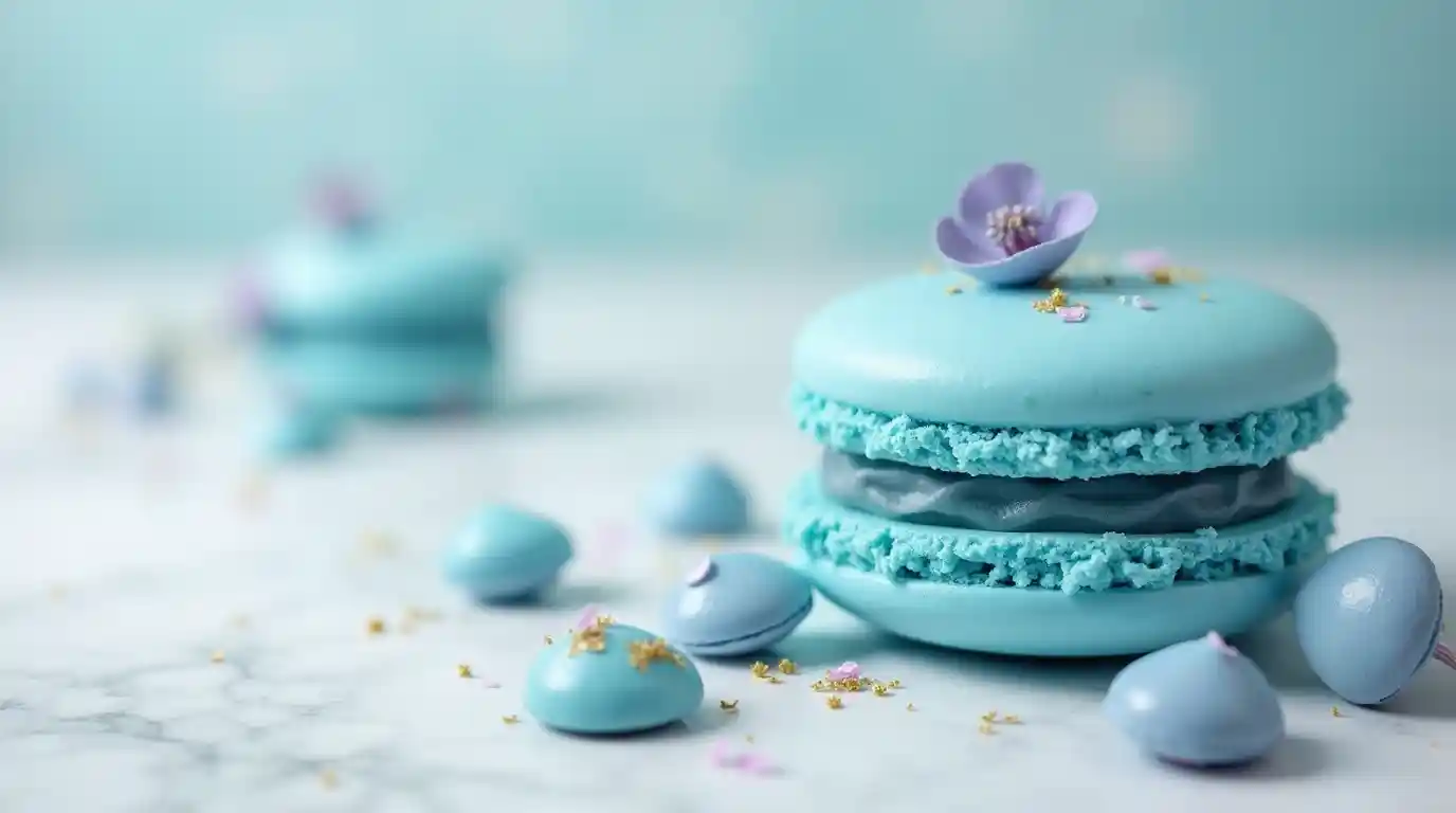 blue macarons