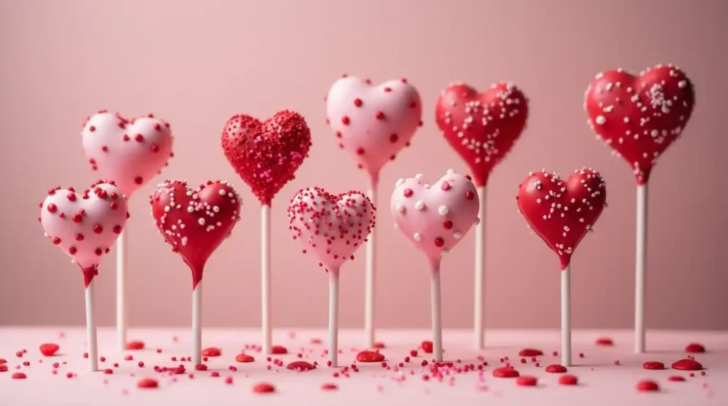 Heart Sprinkles pop cakes