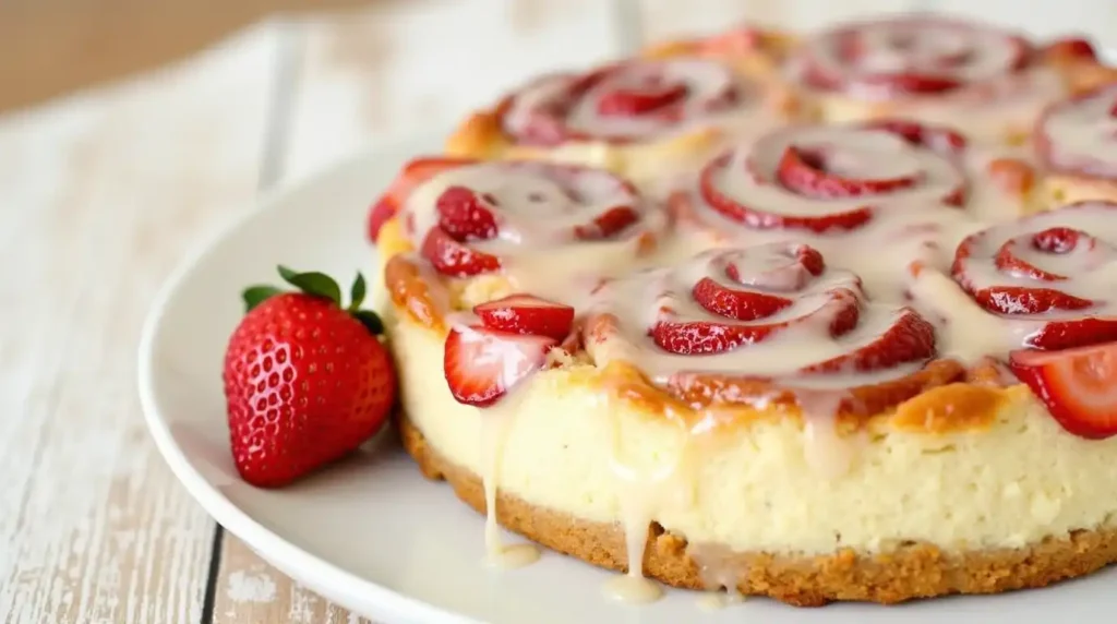 Strawberry Cheesecake Cinnamon Rolls