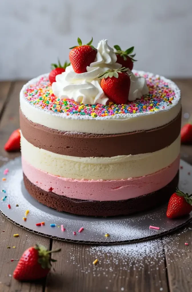 Homemade Neapolitan Cake