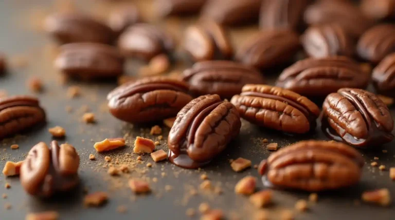 chocolate and caramel covered pecans