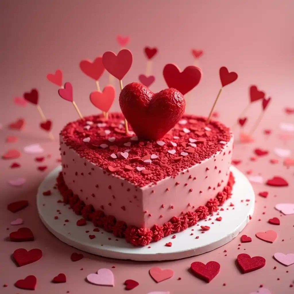 heart valentine cake