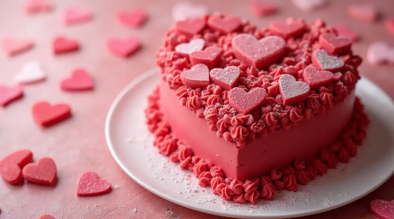 Heart Valentine Day Cake